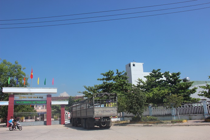 Một nhà nuôi yến nằm sát trường học ở phường Nhơn Bình (TP. Quy Nhơn). Ảnh Dũ Tuấn